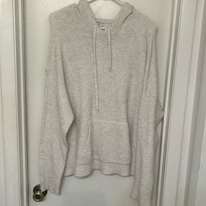 Waffle knit sweater with hood
